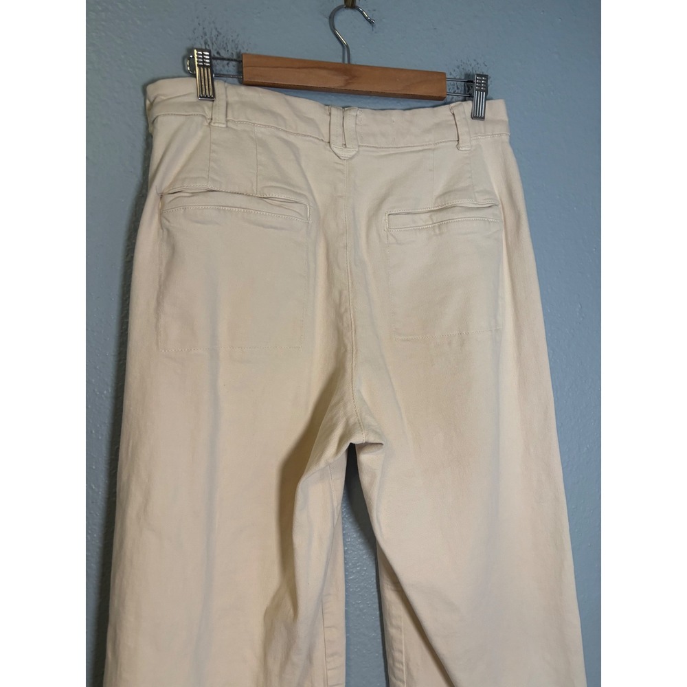 Anthropologie Pilcro The Skipper Side Zip High Rise Crop Wide Leg Jean Cream 31 - Picture 8 of 10
